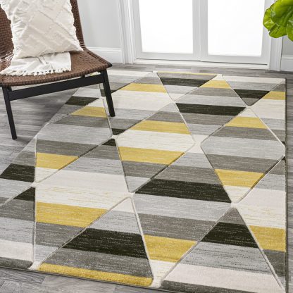 Geometric contrast patchwork carpet - Image 6
