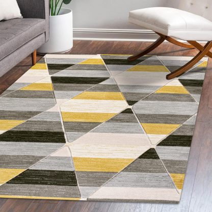Geometric contrast patchwork carpet - Image 4