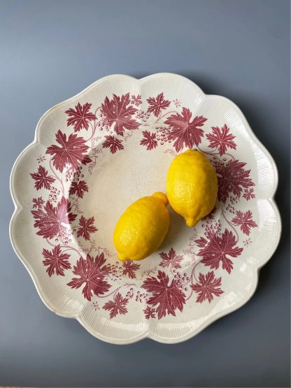 Porcelain plate with maple leaf pattern