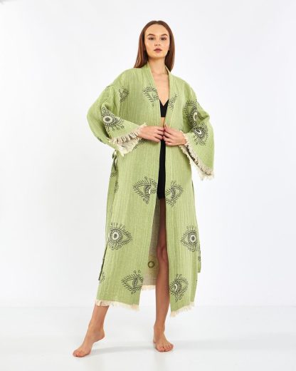 Mysterious Eye Pattern Linen Robe