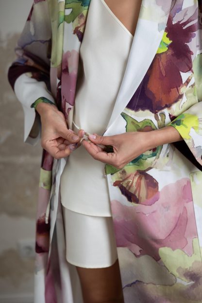 Floral print long robe - Image 6