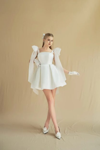 Sweet bow satin dress