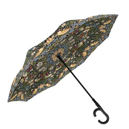 Morris style flower and bird reverse umbrella - Image 5