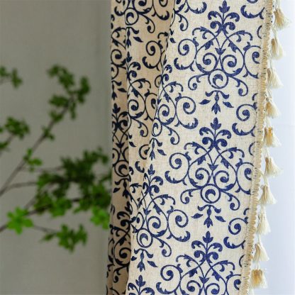 Retro pattern tassel curtains - Image 4