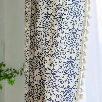 Retro pattern tassel curtains - Image 3