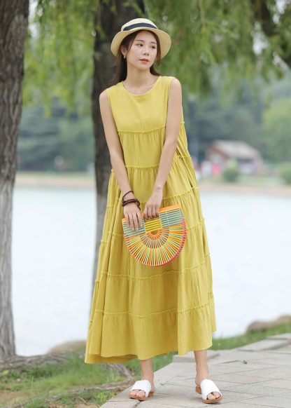Yellow sleeveless dress - Image 2