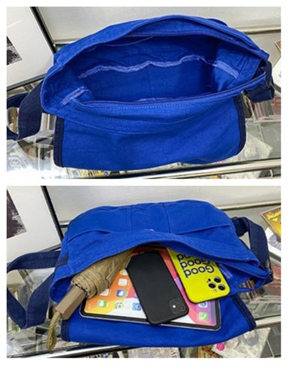 Royal blue canvas casual shoulder bag - Image 2