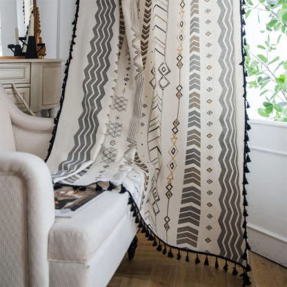 Bohemian geometric pattern curtains - Image 4