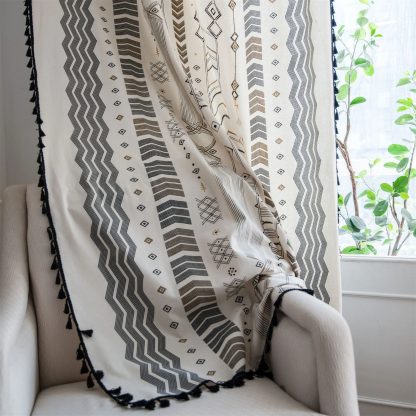 Bohemian geometric pattern curtains - Image 2