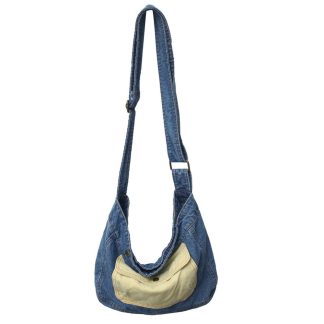 Denim Blue Contrast Canvas Shoulder Bag