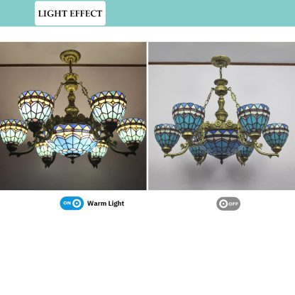 Tiffany style multi-head chandelier - Image 6