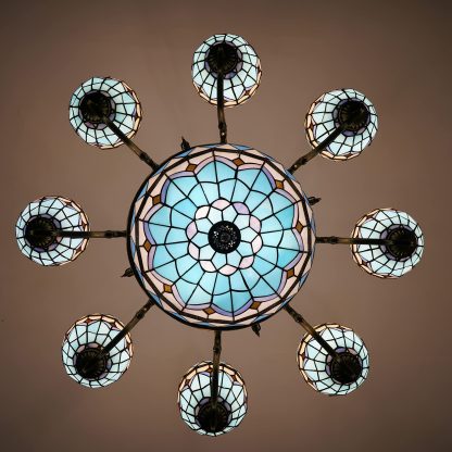 Tiffany style multi-head chandelier - Image 3