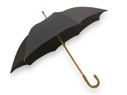Vintage distressed solid wood curved handle long handle umbrella
