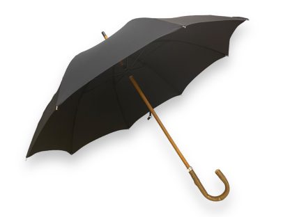 Vintage distressed solid wood curved handle long handle umbrella - Image 4