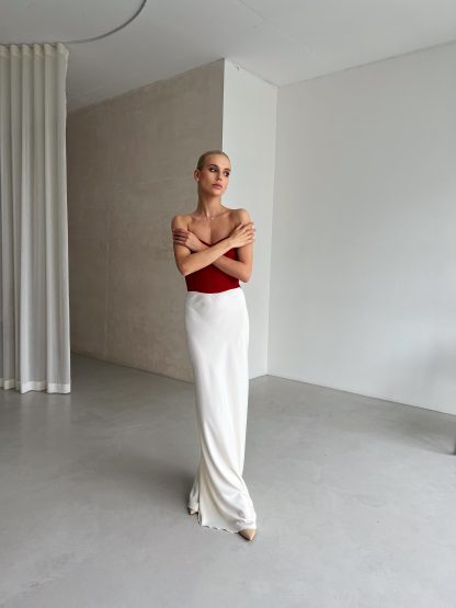 Cream Satin Skirt
