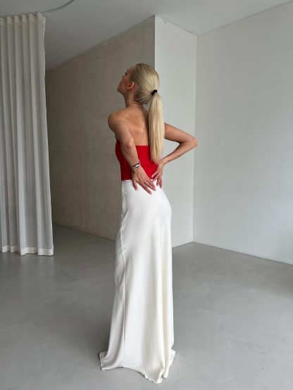 Cream Satin Skirt - Image 4