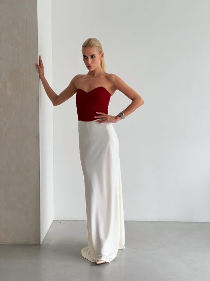 Cream Satin Skirt - Image 2