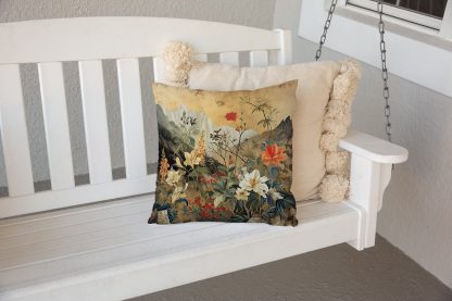 Landscape and Flowers Pillow - Image 2