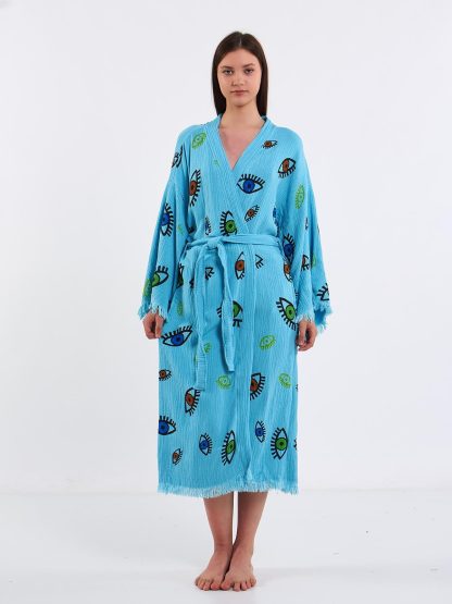 Artistic hand-painted bathrobe
