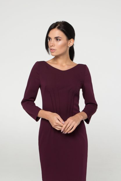 Burgundy slim dress - Image 3
