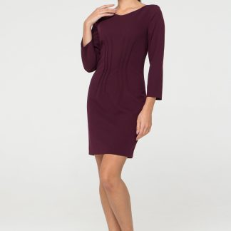 Burgundy slim dress