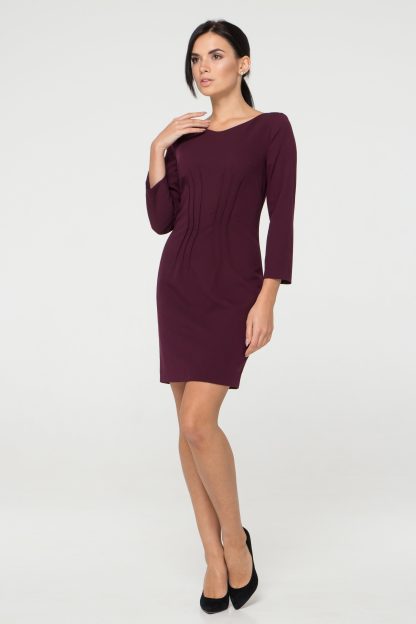 Burgundy slim dress
