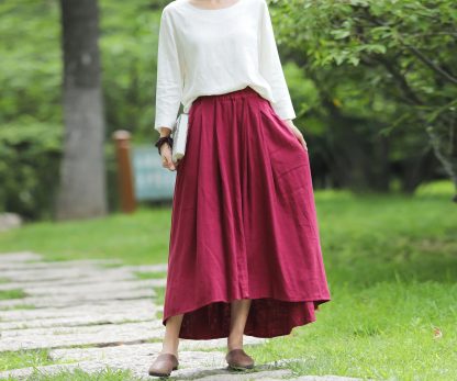 Burgundy skirt - Image 3