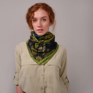 Wild Leaf Silk Square Scarf