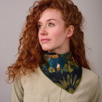 Wild Leaf Silk Square Scarf - Image 6