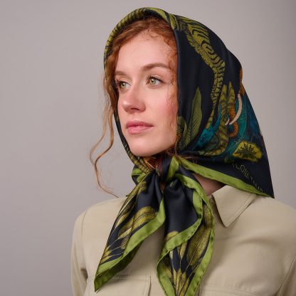 Wild Leaf Silk Square Scarf - Image 5