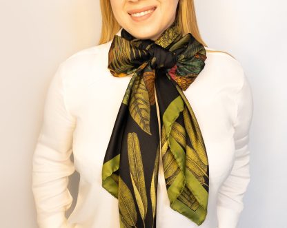 Wild Leaf Silk Square Scarf - Image 4