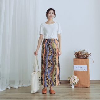 High waist printed maxi skirt