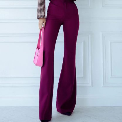 Raspberry fuchsia flared pants - Image 4