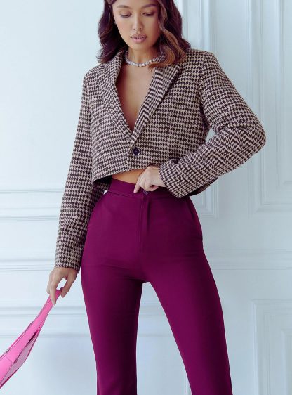 Raspberry fuchsia flared pants - Image 2