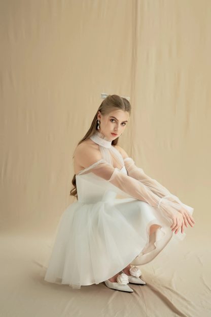 Fairy-style halterneck wedding dress - Image 5