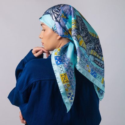 Ocean scroll silk scarf - Image 7