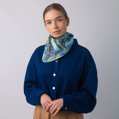 Ocean scroll silk scarf - Image 6