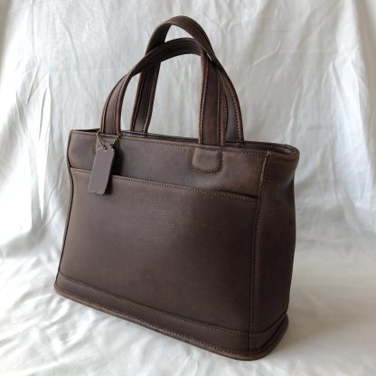 Vintage brown leather tote bag - Image 4