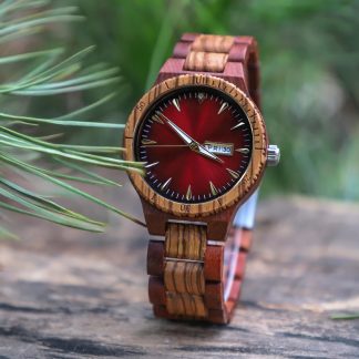 Vintage wooden mechanical watch