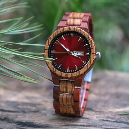 Vintage wooden mechanical watch