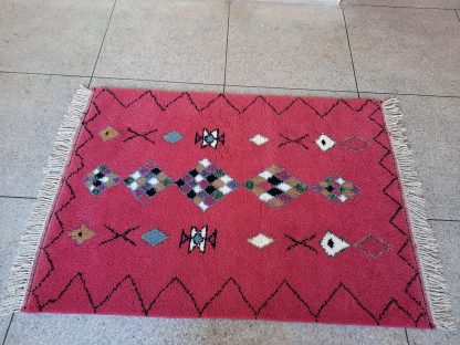 Red ethnic style handmade carpet - Image 5