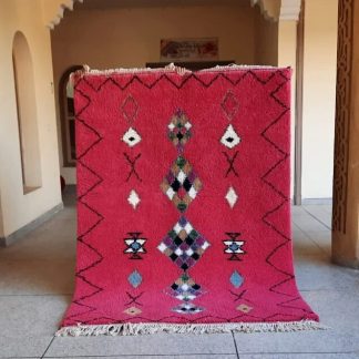 Red ethnic style handmade carpet