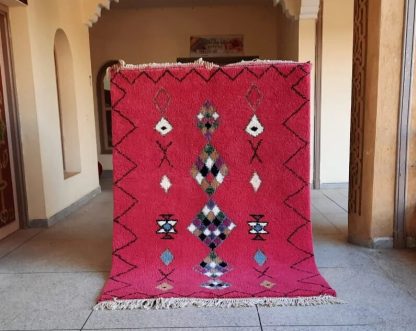 Red ethnic style handmade carpet
