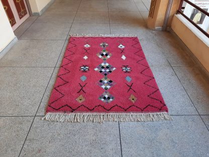 Red ethnic style handmade carpet - Image 2