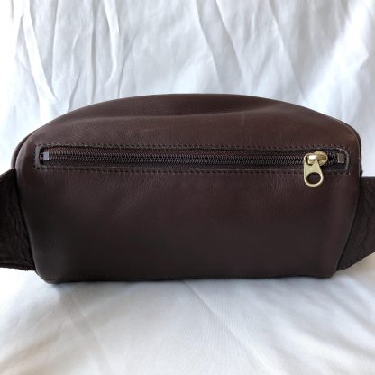 Dark brown leather waist bag - Image 4