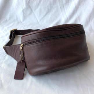 Dark brown leather waist bag