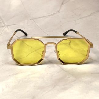 Cool hexagonal metal frame sunglasses