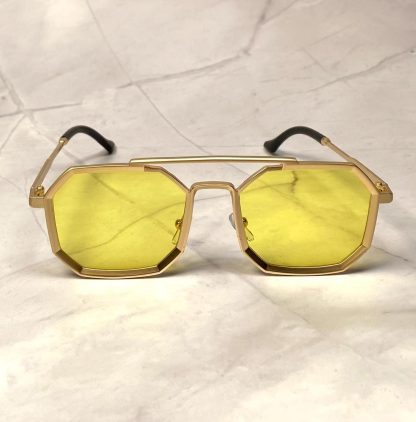 Cool hexagonal metal frame sunglasses