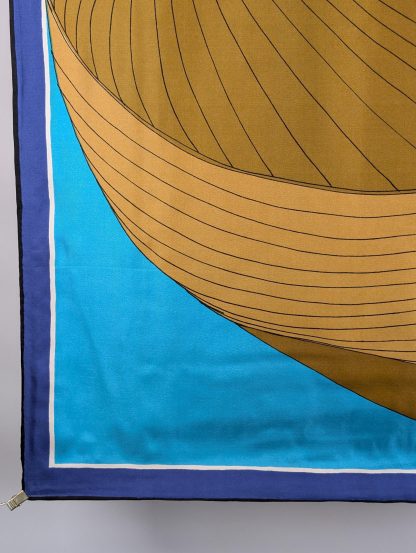 Geometric contrast silk scarf - Image 6