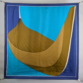 Geometric contrast silk scarf